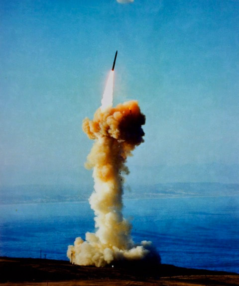 Minuteman III Rocket launch from Vandenberg Air Force Base. Camera Operator: F. Franz. Released to public 